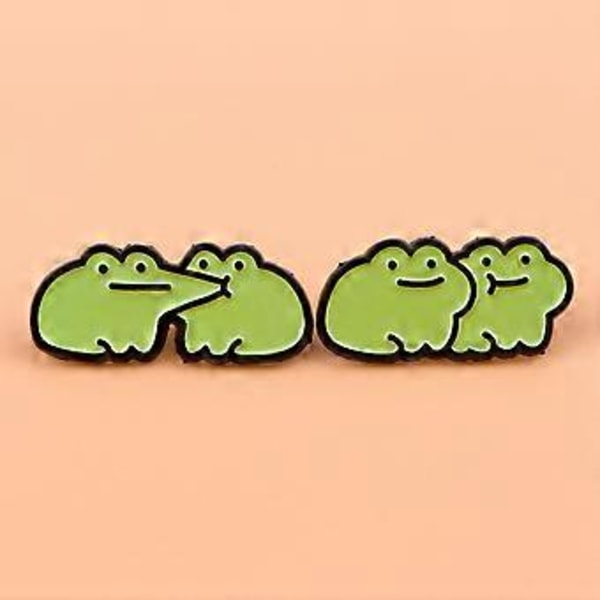 Særprægede Frøer Broche Emalje Pin Trendy Frøer Broche Pin Tilbehør til Studerende Anime Fans og Stilentusiaster (2)
