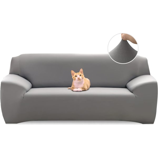 Grå Stretch Sofa Deksel 3 Seater Couch Deksel med Armlen Mode