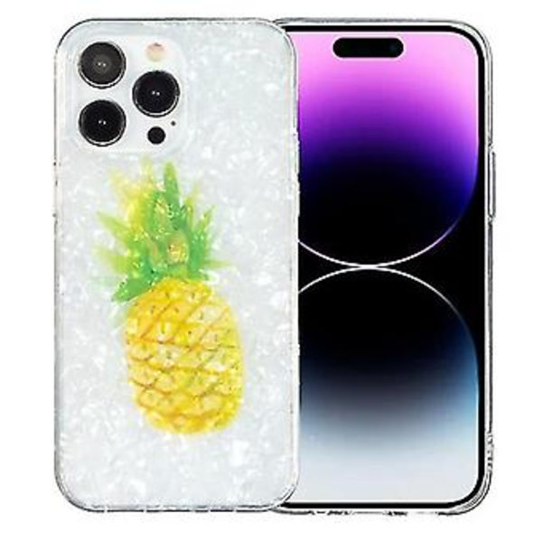 For iPhone 15 Pro Imd Shell Mønster Tpu Telefonveske (Ananas)