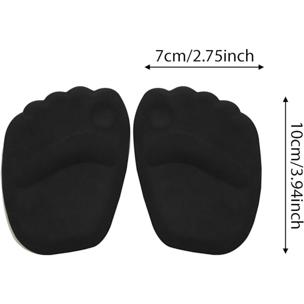 Aprikos + Svart 2 Par Gel Inläggssulor Framfotsplatta, Halkfri Metatarsalplatta, Framfotsplatta, Metatarsal
