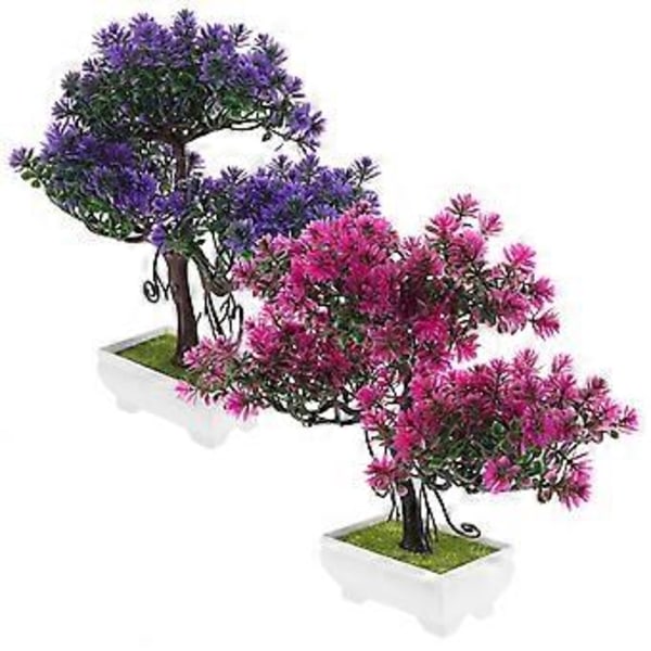 2 kpl Keinotekoinen Bonsai-puu Tekokasvi ruukussa Keinotekoiset kasvit Bonsai Kodin koristeet Pöytäbonsai