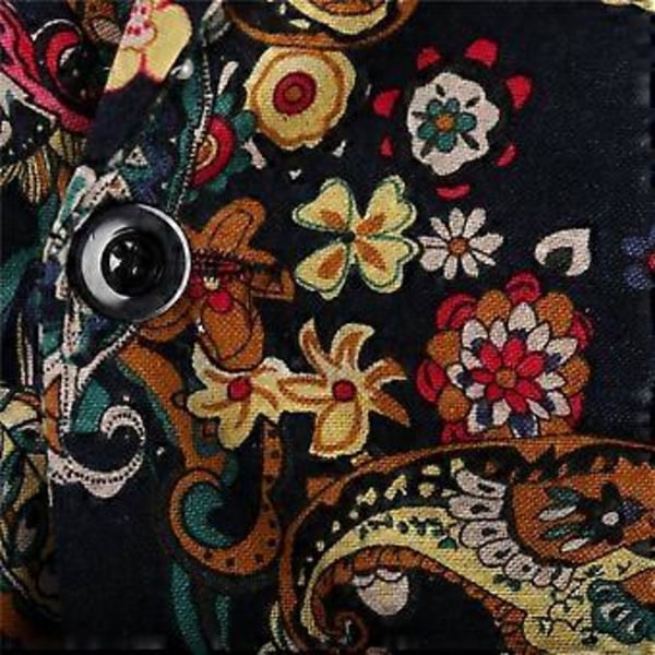 Herrkostym Blommig Festkavaj Slim 2 Knappar Blazer (M)