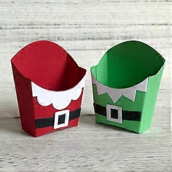 Julklapp Popcorn Box Metallstans Schabloner DIY Scrapbooking Album Papper