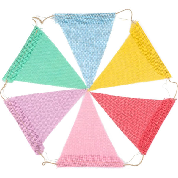 12 st * 5 Girlander, 60 st Flerfärgade Jute Triangel Flaggor, Utomhus