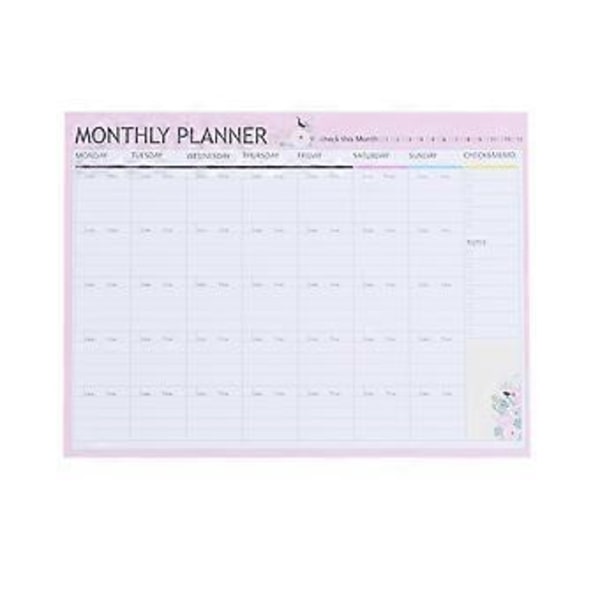 20 Ark Månedlig Planlægger Kalender Skema Organizer Agenda Skema Organizer Notesbog (Pink Grøn Blandet)