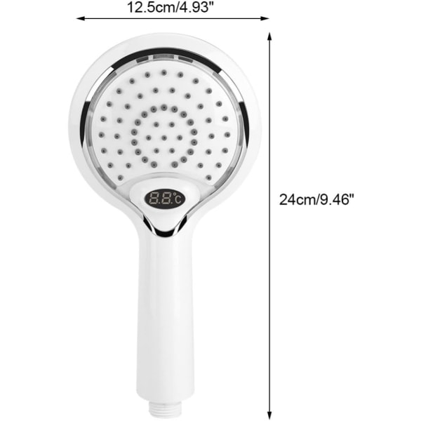 LED Shower Head Hand Shower, 3 Colors Temperature Control Le