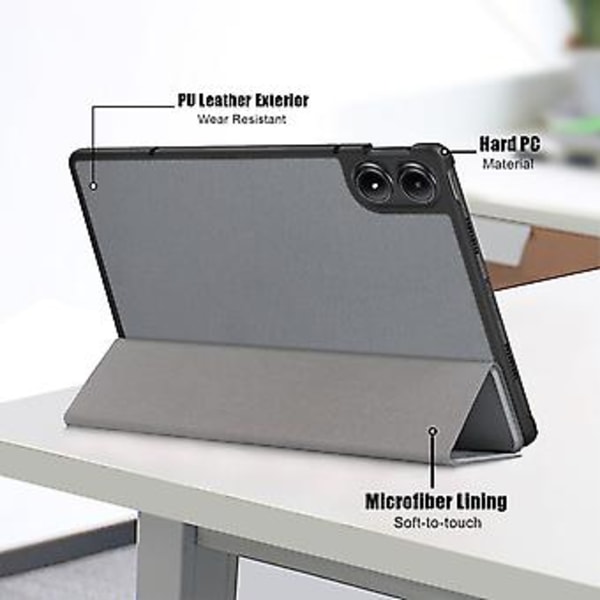 Smart Læder Tablet Etui Til Xiaomi Redmi Pad Pro 12.1 (Grå)