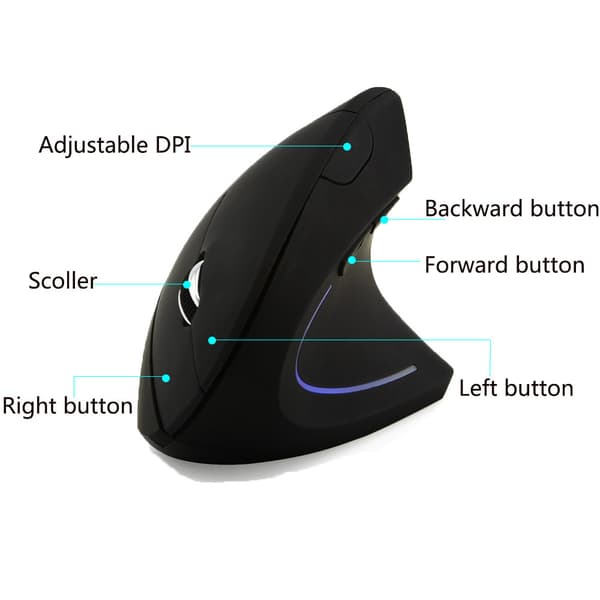 Vertikal trådløs computer gaming mus 2.4 DPI 5D optisk USB ergonomisk mus til pc bærbar