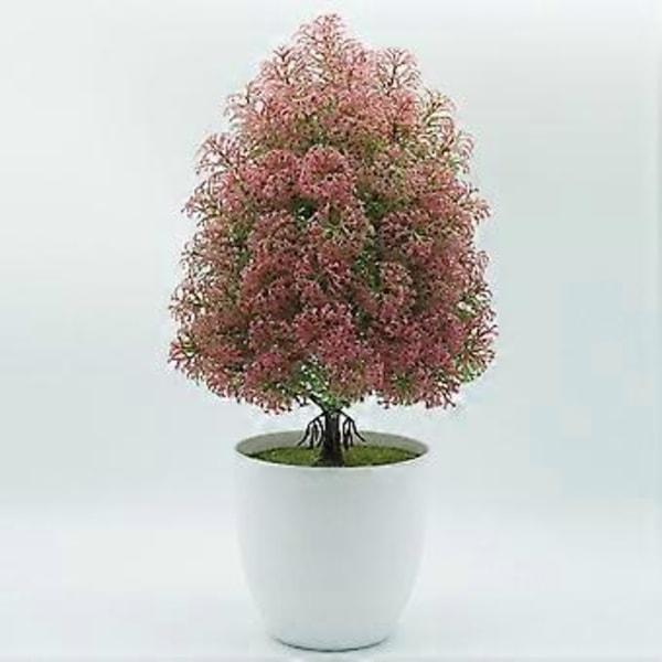 Keinotekoinen ruukkukasvi sisustus Simulaatio Bonsai Kukkaruukku kotiin ja toimistoon (vaalean ruusunpunainen)