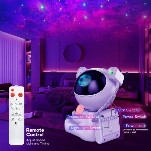 Astronaut lysprojektor - Astronaut Galaxy projektor for soverom