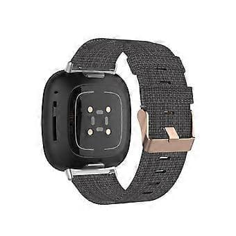 Vaihtohihna Fitbit Versa 3/Sense -kelloon, nylonkangasmateriaali (tummanharmaa)