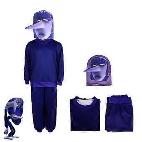Insidan Ut 2 Cosplay Kostym Party Maskerad Jumpsuit Bodysuit Set för Män Kvinnor (110 Ennui)