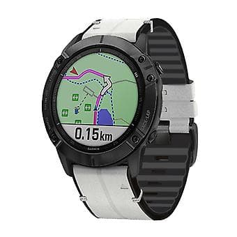 Til Garmin Fenix 6 Silikon + Læder Urrem (Lysegrå)