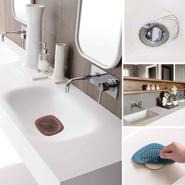 Dusjeavløpsdeksel 2PC Silikonslange Avløpshår Catcher Stopper
