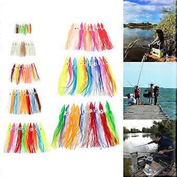 10 stk Plast Fiske Lures Blekksprut Skjørt Trolling Blekksprut Myk Lure Agnet (6CM )