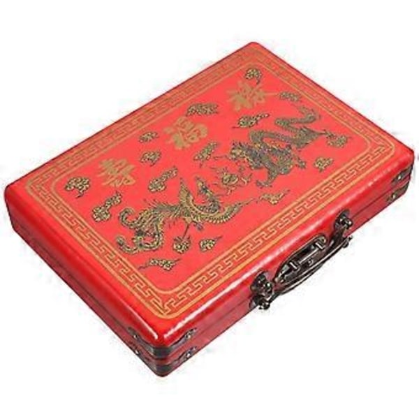 Mahjongæske i Træ Retro Mahjong Etui Håndholdt Mahjongæske Mahjong Gaveæske til Opbevaring
