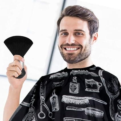 Vit tryckt stil, professionell frisörkappa, nackborste,