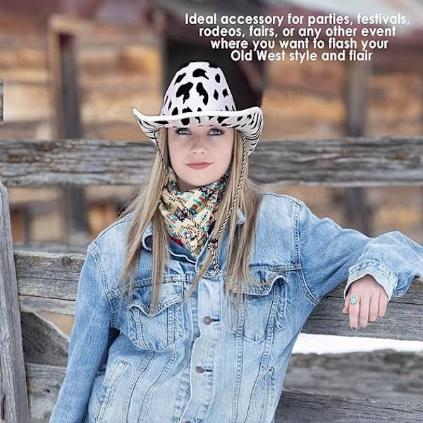 Mænds Koeprint, Hvid/Sort-Tema, Til Western-Tema Wild West
