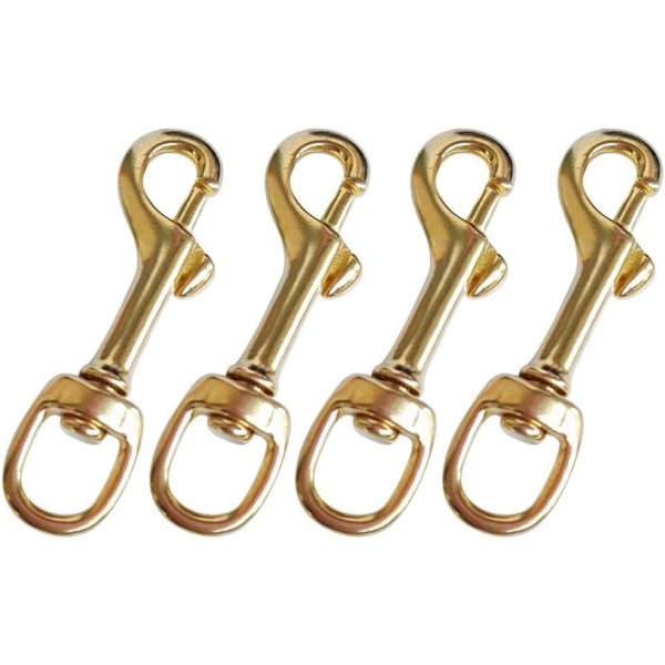 Solid Brass Single End Hook Snap Eye Bolt Swivel Clip Buckle för