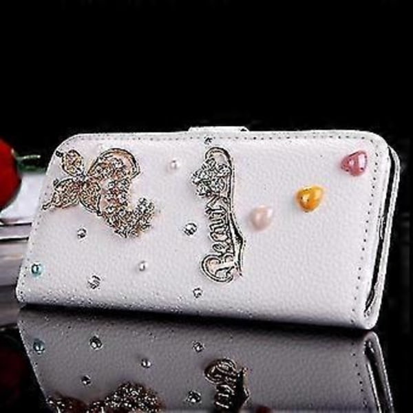 hmwy-fashion flip PU-läder bling blomma plånbok skyddsfodral med kortfack för iPhone 6 Plus