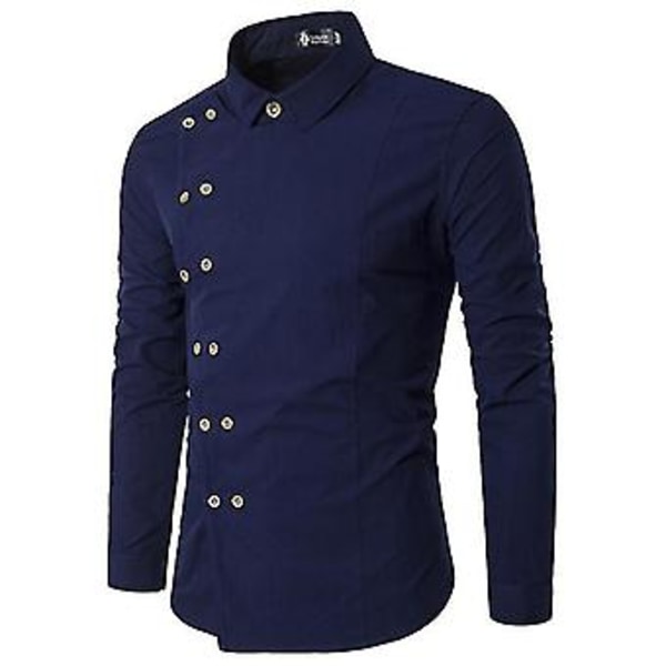 Langærmet Skjorte Til Mænd (XL Blå)