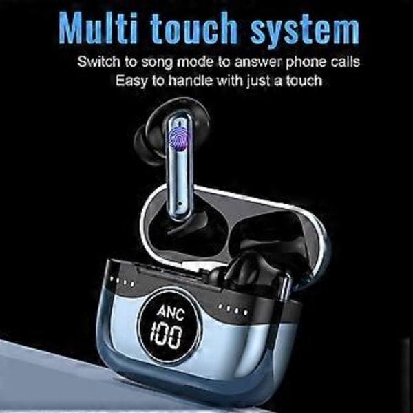 Bluetooth 5.3 langattomat nappikuulokkeet LED-näytöllä, stereo bassosoundilla, melua vaimentavalla mikrofonilla, 36 tunnin toistoaika