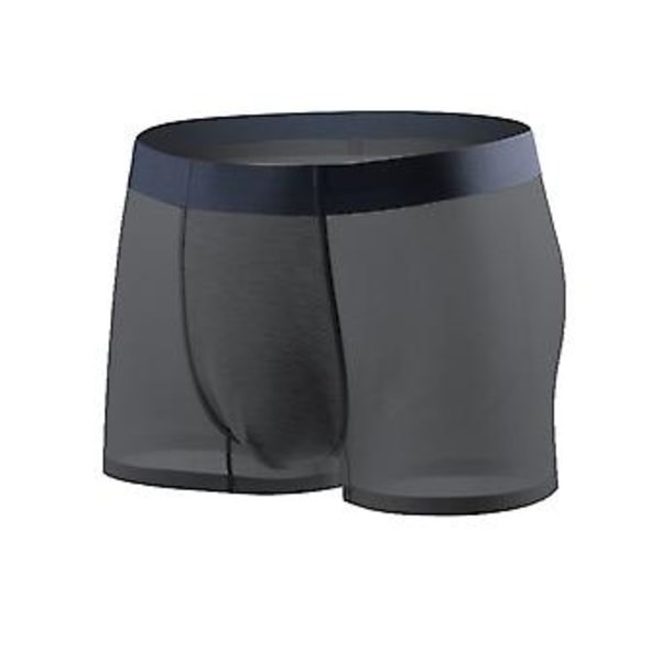 Uudet miesten alushousut, klassiset pehmeät hengittävät bokserit, silkkiset bokserit, terveelliset käyttää (XL tummanharmaa)