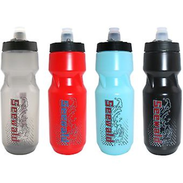 JUSCH Vuoristomaastopyöräilyyn sopiva vesipullo, suuri kapasiteetti, kannettava muovi, ulkoilmaurheiluvesipullo, musta, 610 ml (WZ2064)