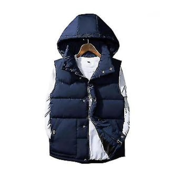 Mænds Efterårs Veste Uden Ærmer Med Polstring (XL Blå)