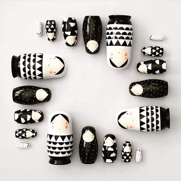 5 lager träryssdockor Matryoshka ryska dockor Matryoshka