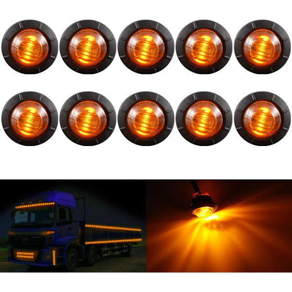 3/4\" Runda LED-positionsljus fram/bak/sida, blinkers, indikatorer, vatten