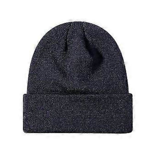 Höst- och vintermössa enfärgad hatt dammode varmt öronskydd stickad mössa