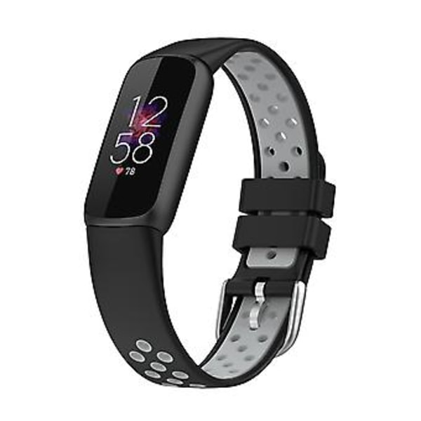 Til Fitbit Luxe Silikonrem (Sort Grå)