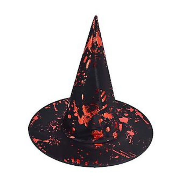 Veren tahrainen noitakorkki, velhokorkki, Halloween-kauhujuhlan koriste (Musta)