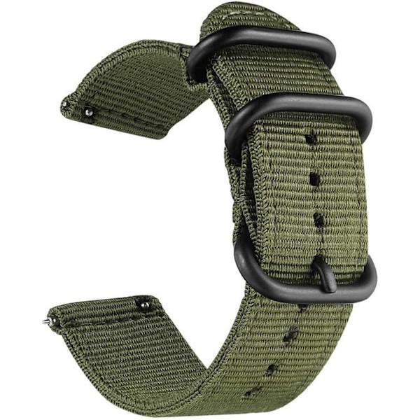 20mm Universal Ballistisk Urrem, Nylon Lærred Vævning Loop Udskiftning Rem Armbånd Spænde