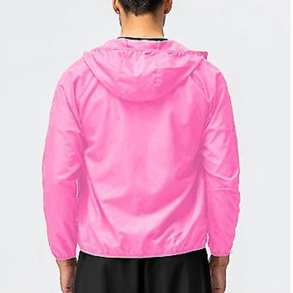 Lett og avslappet jakke for menn, kamuflasje, utendørs, tur, hettejakke, overdel -r (2XL Rosa)