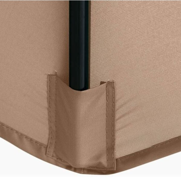 (Khaki) Haveparasol med 6 robuste ribber, Strandparasol, Have