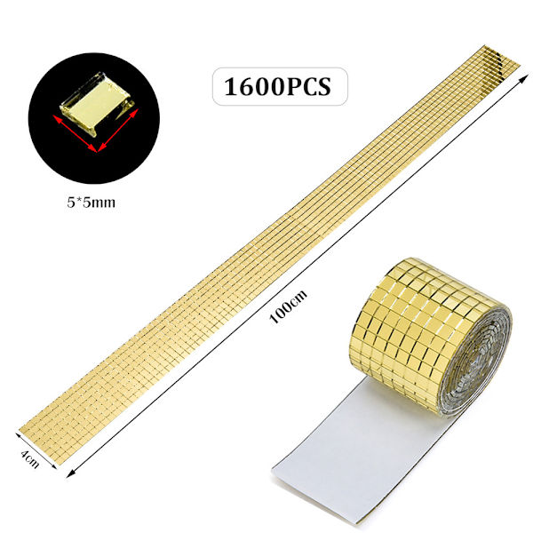 3200 Stycken (Guld) Självhäftande Kvadratiska Spegelmosaikplattor