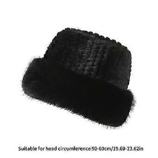 Søde Piger Plys Bucket Hat Søde Damer Fiskerhat Multi Farve Kvinde Teenagere Casual Vinter Shopping Hold Varm Hat Sort( Sort)