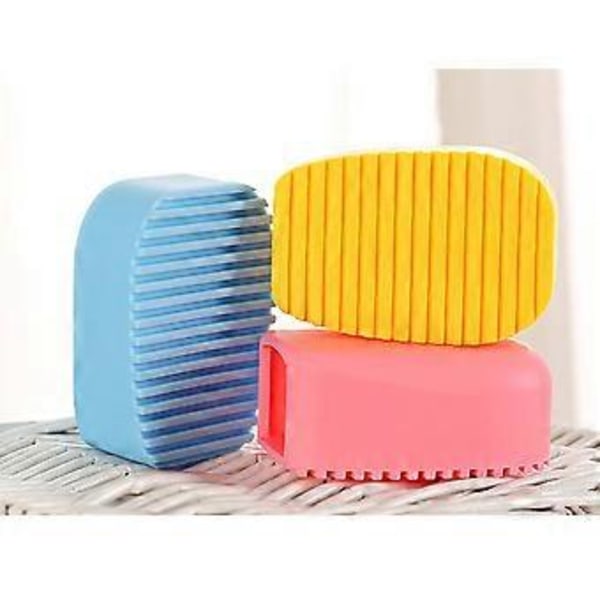 Silikon Tvätbräda i Godisfärg Kreativ Mini Handhållen Tvätbräda Multifunktionell Tvättrulle Kläder Tvättrullar (Rosa)