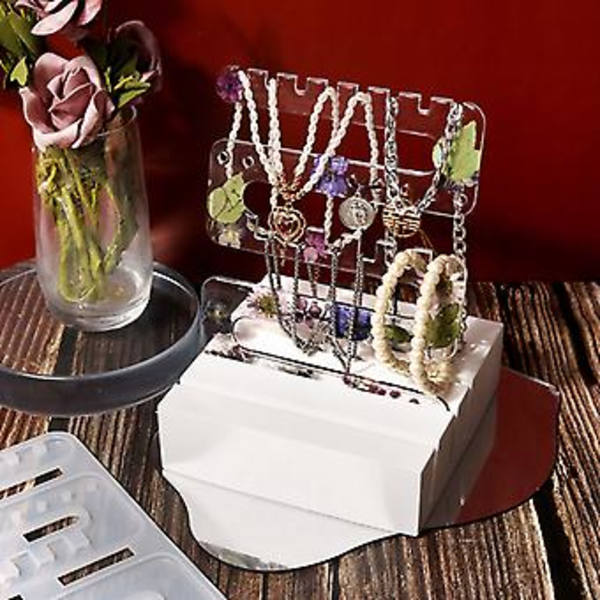 Resin Støbeforme Øreringe Organizer Smykke Display Stand Silikoneform Epoxy Støbeforme (A)