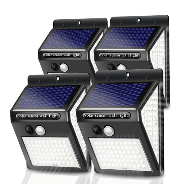1pc Rörelsesensor Solcellslampa Utomhus【140 LED】, 3 lägen Kraftfull