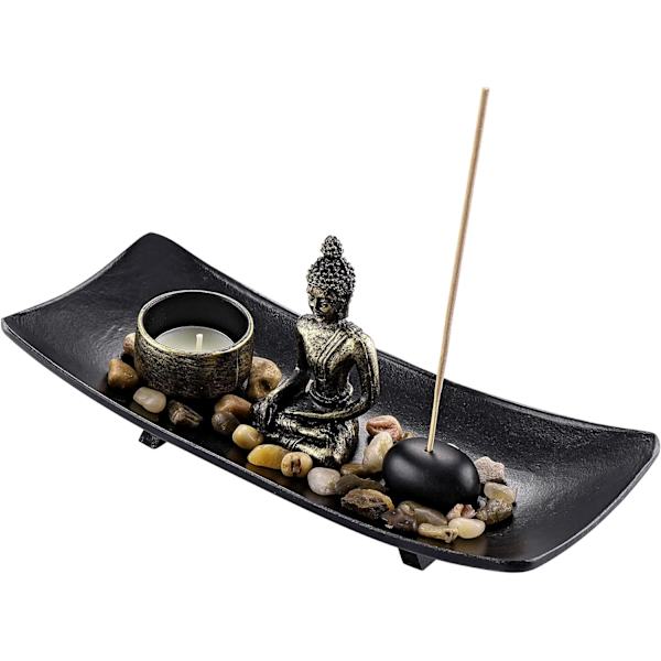 Zen Lysestager Siddende Buddha Yoga Kontemplation Røgelseholder