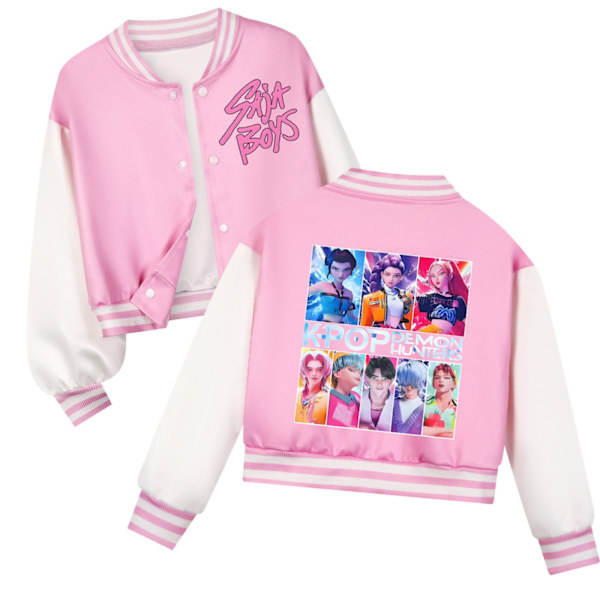 K-Pop Devil Hunter Barn Cropped Baseballjacka Set, Vardagskläder 140cm
