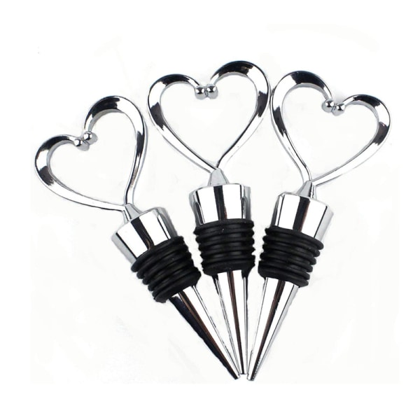 3 PCS Wine Stopper, Cork, Zinc Alloy Love Design Heart Shape