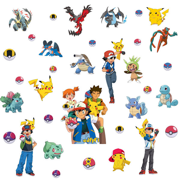 Blå dröm Pikachu 3D strid Tyrannosaurus barn sovrum väggdekal