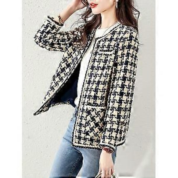 Jakke forår og efterår populær ny japansk mode retro temperament kort bluse jakke kvinde (M)