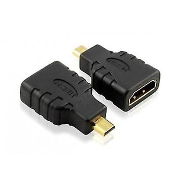 2 st Micro HDMI till HDMI-adapter Typ D Hög Hastighet Guldpläterad Konverterare Adapter för Panasonic Lumix Dmc