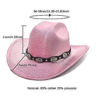 Glitrende Glitter Cowboy Hat Ridderhat til Polterabend Ridderhat Alsidig til Klubscene Bar Sølv (Sølv)