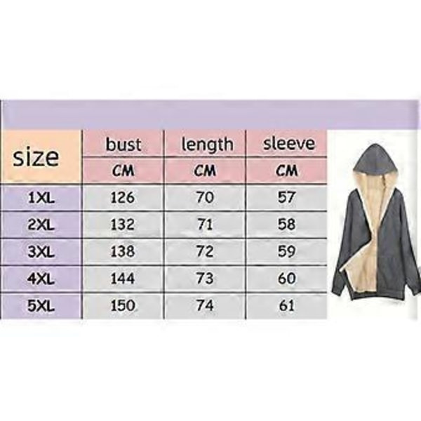 Varm vinterfrakke med hætte til damer (4XL Grå)